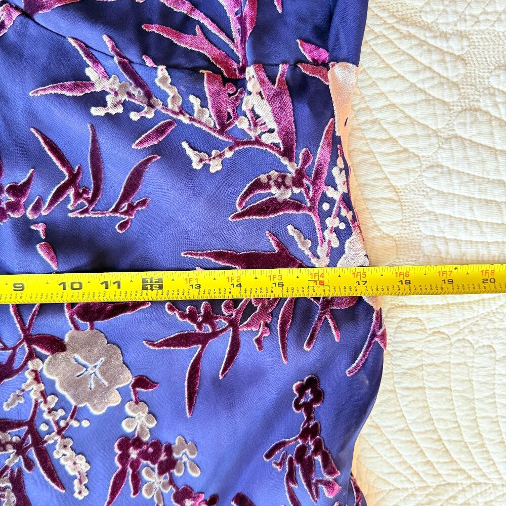 VTG 90s Whimsigoth Fairy Grunge Purple Velvet Burnout Floral Maxi Dress | 14 - Picture 14 of 15